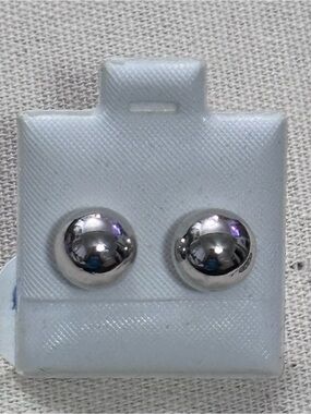 Classic Silver Dome Stud Earrings - Polished Ball Design